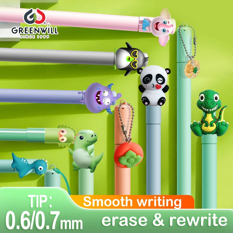 Hotsale Fancy Stationery Factory Greenwill Customized Promotion School Supply Kawaii Cute Cartoon Refill Erase Gel Pen (KP202205)