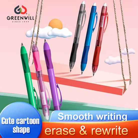 Greenwill Retractable Erasable Gel Pen Cartoon Pattern Press Switch Pen (KP202101)