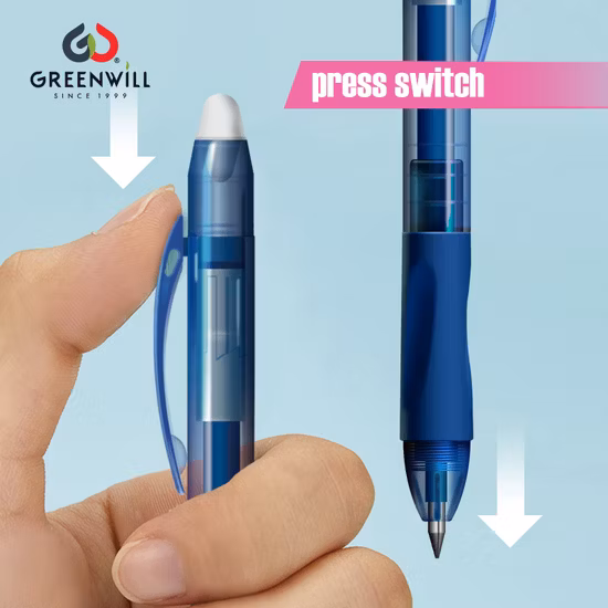 Выдвижная стираемая гелевая ручка Greenwill с мультяшным рисунком, ручка-переключатель (KP202101)